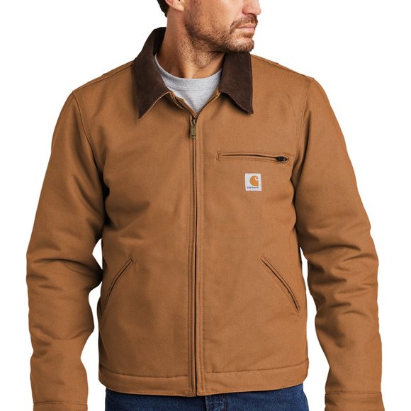 (NWT) Carhartt Mens Duck Detroit Jacket Winter Coat Brown - Picture 3 of 7